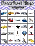 Category Describe-It BINGO- Transportation (describing, ca