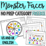 Category Freebie- Monster Faces No Prep Speech Therapy
