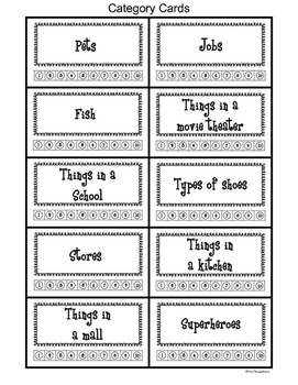 Category Games - Executive Function and Handwriting Skills by ...