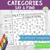 Category Identification Say and Find Activity for Speech Therapy