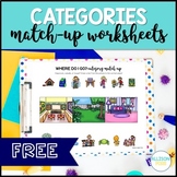 FREE Category Match Up Worksheets Speech Therapy