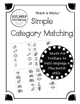 Preview of Category Matching FREEBIE *B&W*