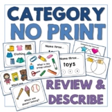 Vocabulary Categories - NO PRINT PDF - Review and Describe