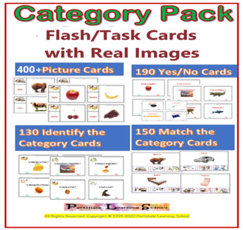 Preview of 830+ Category FLASH / TASK Cards Pack Bundle with Real Images