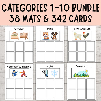 Preview of Category Sorting Bundle 1-10 | Speech Therapy | Sorting Objects Into Categories