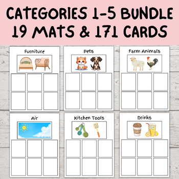 Preview of Category Sorting Bundle 1-5 | Speech Therapy | Sorting Objects Into Categories