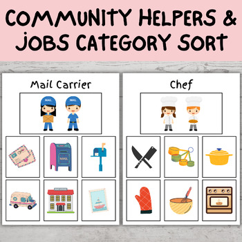 Preview of Category Sorting Community Helpers & Jobs | Sorting Objects Into Categories
