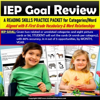 Preview of Category Sorting | Vocabulary and Word Meaning | Review Packet for IEP Goals