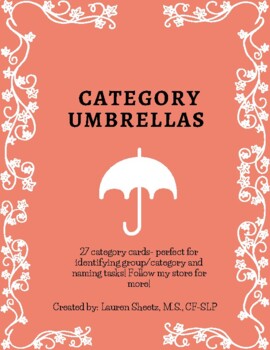 Preview of Category Umbrellas - Speech Therapy