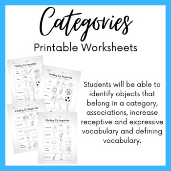 Preview of Category Worksheets
