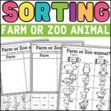 Category sorting activities - Farm and Zoo animals