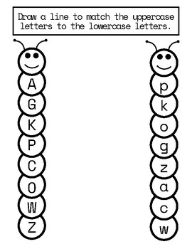 Caterpillar Alphabet Matching by Madison Woodring | TPT