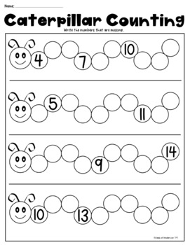 {Caterpillar Counting Freebie} Common Core Math for Kindergarten!