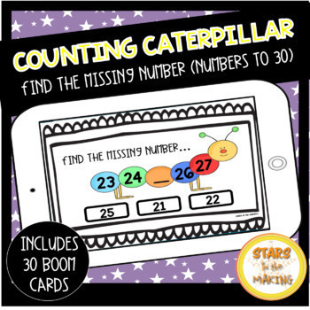 Preview of Caterpillar Counting to 30 Boom Cards