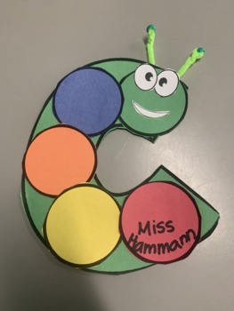 Caterpillar Cut Out Craft for Letter C by Hammann's Helping Hands