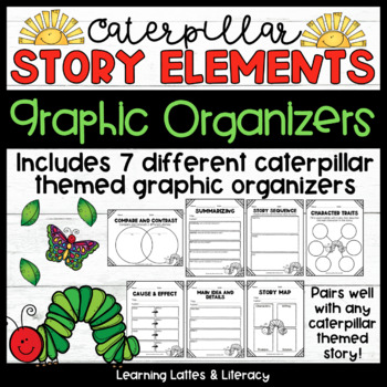 Preview of Caterpillar Graphic Organizers Spring Butterfly Lifecycle Literacy Centers