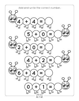 caterpillar kindergarten addition and subtraction