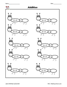 Caterpillar Maths Addition, Subtraction, Multiplication, Division