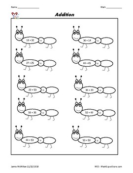 Caterpillar Maths Addition, Subtraction, Multiplication, Division