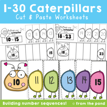 caterpillar number worksheets by from the pond tpt