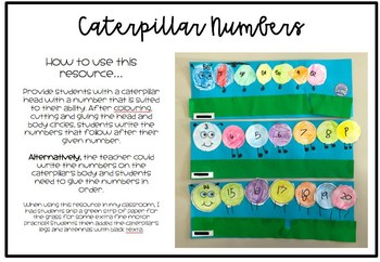 Preview of Caterpillar Sequencing and Ordering Numbers Activity/Craft