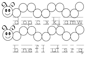 Caterpillar Uppercase and Lowercase Letter Identification, Tracing and ...