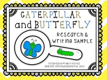 Preview of Caterpillar and Butterfly KWL Research And Informational Writing Pack Sample