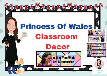 Preview of Catharine, Princess of Wales. Kate Middleton. Classroom Decor. Be Like Kate