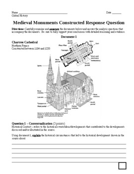 Preview of Cathedrals and the Great Wall Constructed Response Question