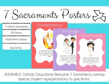 Preview of Catholic 7 Sacraments Posters and Quiz - Seven Sacraments - Religion