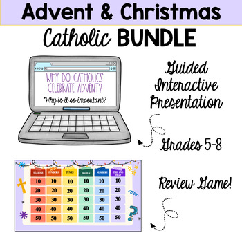 Preview of Catholic Advent and Christmas Bundle: Interactive Presentation and Review Game
