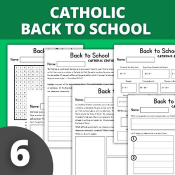 Preview of Catholic Back to School Activities for Religion Class or Community Building