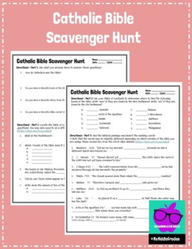 Preview of Catholic Bible Scavenger Hunt
