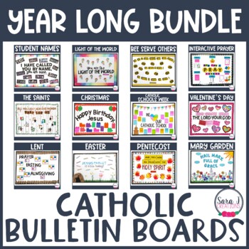 Preview of Catholic Bulletin Board Year Long BUNDLE
