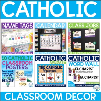 Preview of Catholic Classroom Decor Bundle
