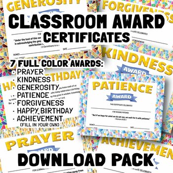 Preview of Catholic Classroom Student Awards & Certificates – Download Pack