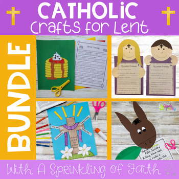 Preview of Lent Catholic Crafts Holy Week Activities Lent Bundle