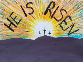 Preview of Catholic Easter Art - He is Risen (Jesus Religious)