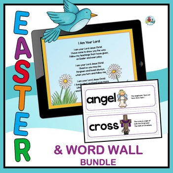 Preview of Catholic Easter Shared Readings and Easter Word Wall Bundle