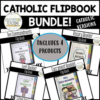 Preview of Catholic Flipbook BUNDLE! - Lent, Ten Commandments, Sacraments& Rosary Flipbooks