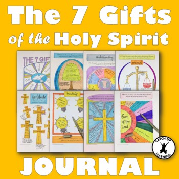 Preview of Catholic GIFTS OF THE HOLY SPIRIT Reflective Journal Notebook Bulletin Boards