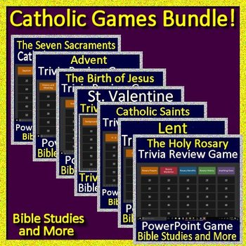 Preview of Catholic Games Bundle 7 Games - Fun Catholic Religion Activities Religious Ideas