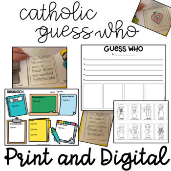 Preview of Catholic Guess Who Writing - Activity or Project  All Saints' Day