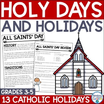 Preview of Pentecost | Catholic Holy Days Grades 3, 4, 5 