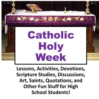 Preview of Catholic Holy Week High School Unit Palm Sunday to Easter PowerPoint Handouts