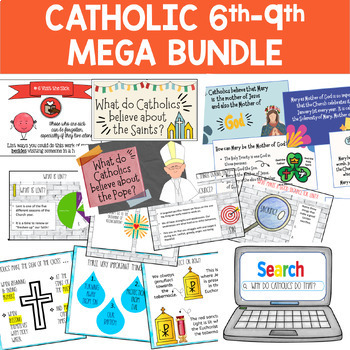 Preview of Catholic Interactive Presentations Year BUNDLE: Middle School