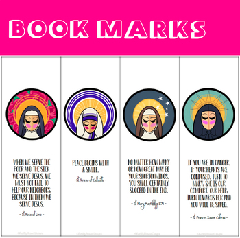 Preview of Catholic Lady Saints - Bookmark Set - All Saints' Day