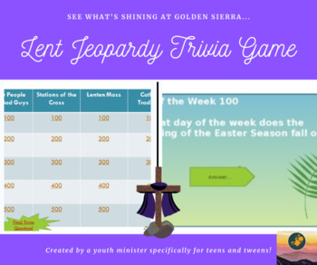 Preview of Lent - Holy Week Jeopardy Trivia Game -Great for Teens/Tweens!