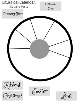 Preview of Catholic Liturgical Calendar Cut and Paste