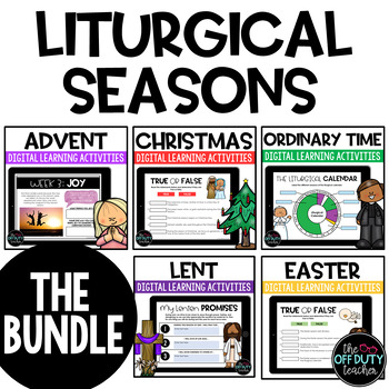 Preview of Catholic Liturgical Seasons Digital Learning Activities (Google Slides, PPT)